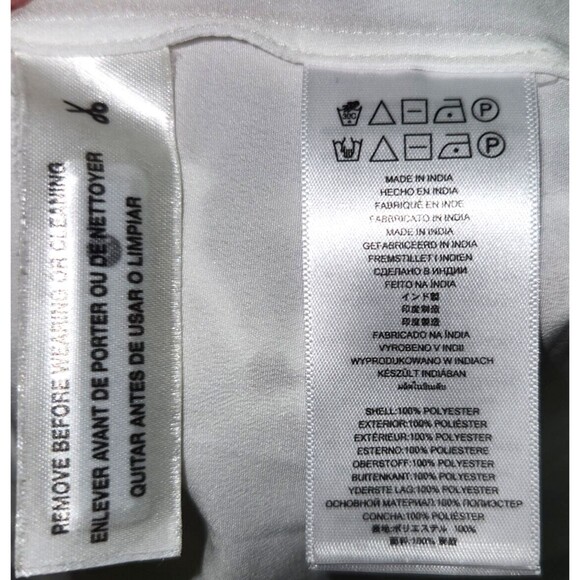 Michael Kors White Long Sleeve Lace Dress Gold Chain Detail Size Medium - Picture 10 of 11